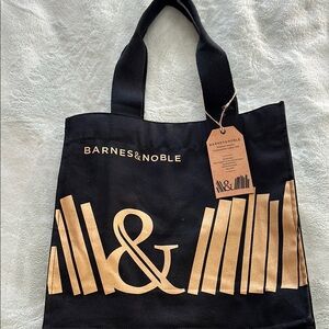 Barnes & Noble Black and Gold Tote Bag